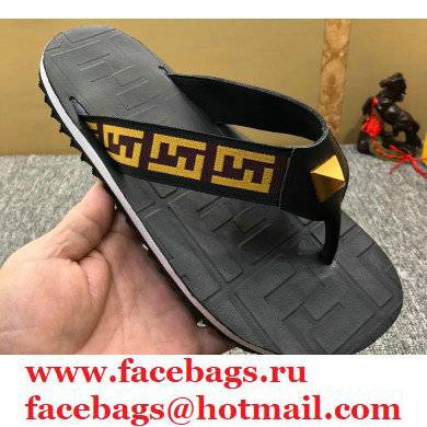Fendi Rubber Men's Slides Thong Sandals 01 2021