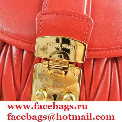 Miu Miu Coffer Matelasse Nappa Leather HandBag 5BH188 Red