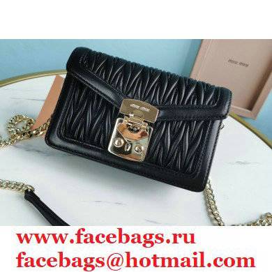 Miu Miu Confidential Matelasse Nappa Leather Bag 5BH099 Black