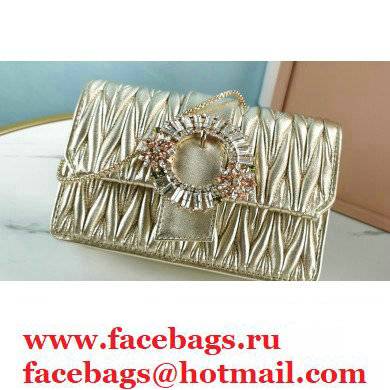 Miu Miu Matelasse Nappa Leather Bag 5BH095 Gold