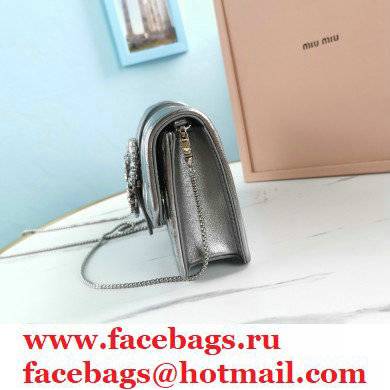 Miu Miu Matelasse Nappa Leather Bag 5BH095 Silver - Click Image to Close