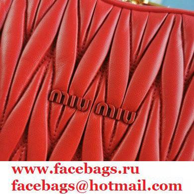Miu Miu Matelasse Nappa Leather Heart Bag 5BH166 Red
