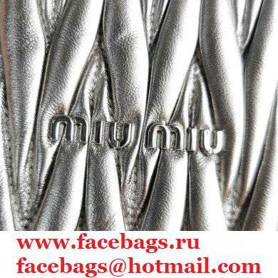 Miu Miu Matelasse Nappa Leather Shoulder Bag 5BH189 Silver - Click Image to Close
