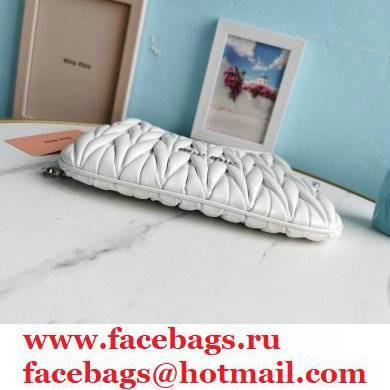 Miu Miu Matelasse Nappa Leather Shoulder Bag 5BH189 White