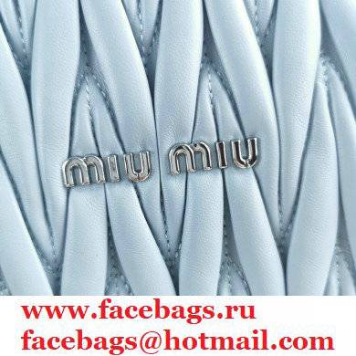 Miu Miu Matelasse Nappa Leather Shoulder Bag 5BH191 Light Blue