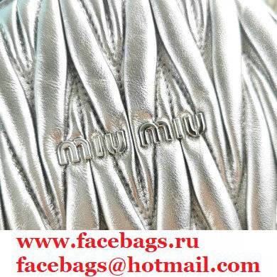 Miu Miu Matelasse Nappa Leather Shoulder Bag 5BH191 Silver