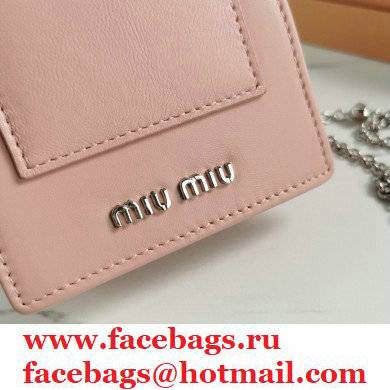 Miu Miu Shine Matelasse Leather Badge Holder Bag 5ZH079 Nude Pink