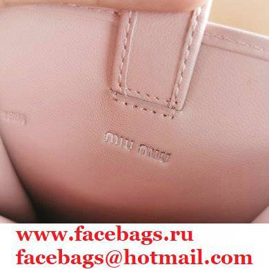 Miu Miu Shine Matelasse Leather Badge Holder Bag 5ZH079 Nude Pink