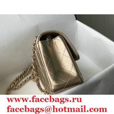 chanel 1116 mini flap bag in sheepskin metallic gold with gold hardware