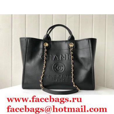 Chanel Deauville calfskin Shopping Tote Bag BLACK AS66941 2021