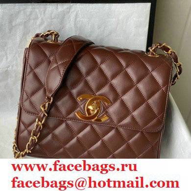 Chanel Lambskin Golden Chain Bag in Brown AS088 2021