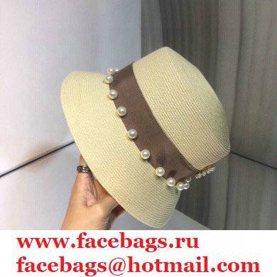 Gucci pearl Hand-woven straw hat in Khaki Gh005 2021 - Click Image to Close