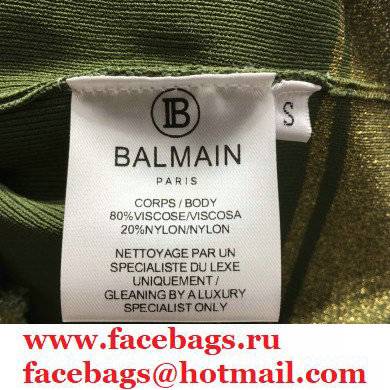 balmain logo print bralette green 2021