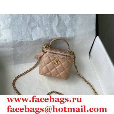 chanel lambskin nude SMALL VANITY WITH CHAIN ap2198