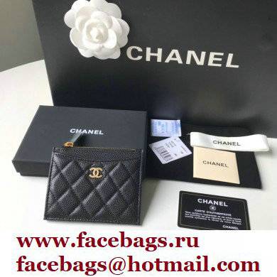 Chanel A84105 Classic Card Holder w/ Coin Purse Black/GOLD