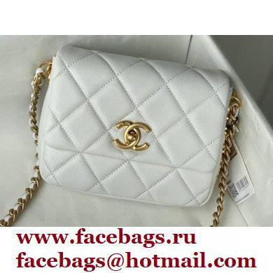 Chanel Logo Side Mini Flap Bag AS2733 White 2021