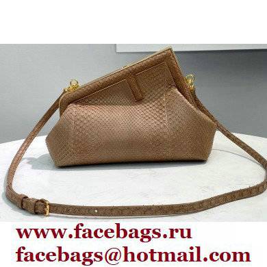 Fendi First Small Python Leather Bag Beige 2021