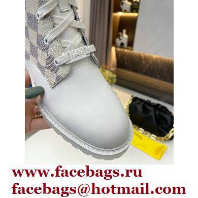 Louis Vuitton Territory Flat Ranger Ankle Boots Damier Azur Canvas 2021