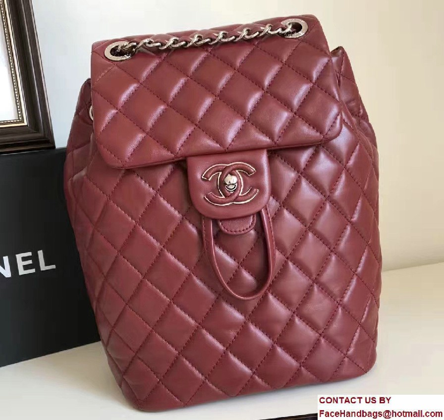 Chanel Quilted Lambskin Backpack Bag Red Fall Winter 2016