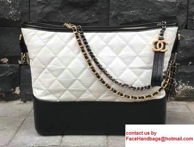 Chanel Gabrielle Medium Hobo Bag A93824 White/Black 2017