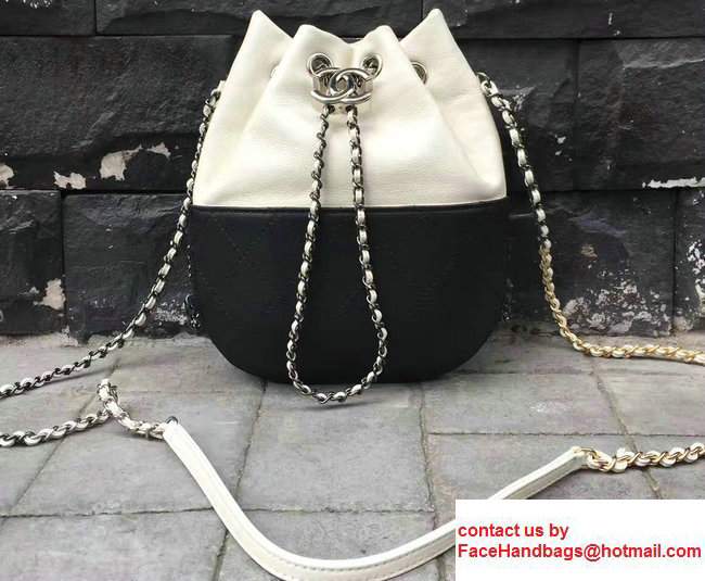 Chanel Gabrielle Purse Bag A98787 Black/White 2017