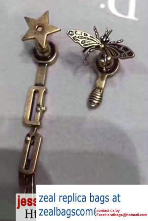 DIO(R)EVOLUTION Asymmetric Earrings In Gold-tone Finish Aged Metal E0641 2017