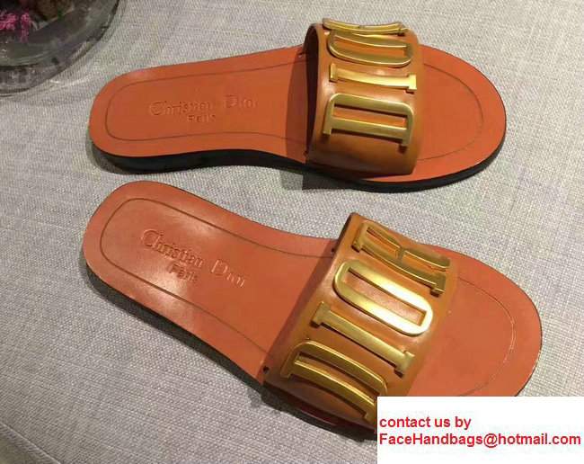 Dior Adorned With Metallic D.I.O.R Logo Mules Sandals Orange Summer 2017 Dior Adorned With Metallic D.I.O.R Logo Mules Sandals Orange Summer 2017
