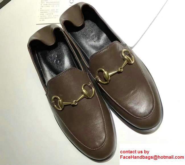 Gucci Horsebit Leather Loafers Coffee 2017