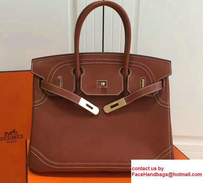Hermes Lace Birkin 30cm Bag in Swift Leather Brown 2017