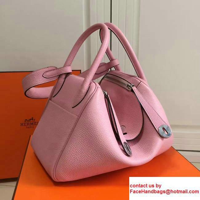 Hermes Leather Lindy 26/30cm Bag Baby Pink - Click Image to Close