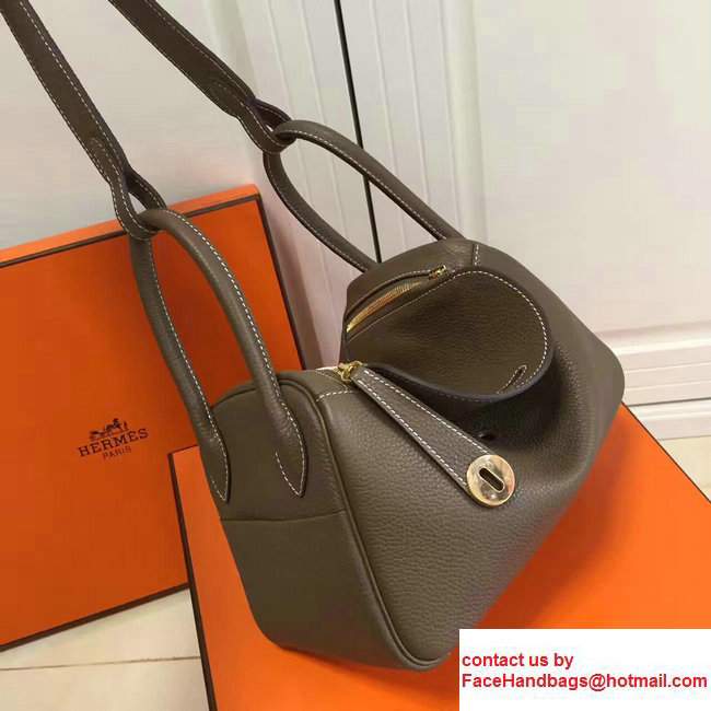 Hermes Leather Lindy 26/30cm Bag Brown - Click Image to Close