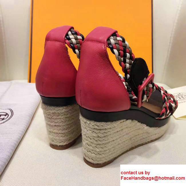 Hermes Wedge Heel Hand-Braided Ines Espadrilles Sandals 04 2017 - Click Image to Close