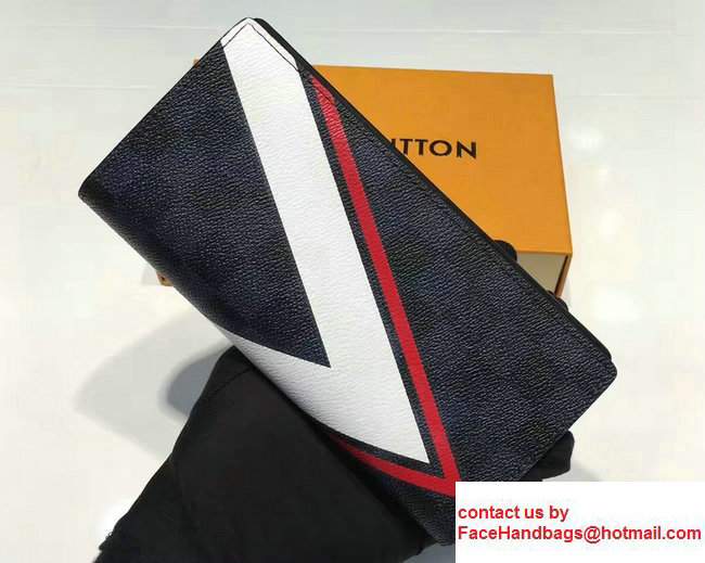 Louis Vuitton America's Cup Brazza Wallet Damier Cobalt Canvas Red N64003 2017