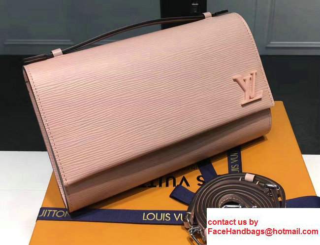 Louis Vuitton EPI Leather Clery Pochette Bag Nude Pink 2017