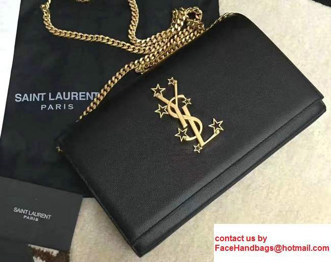 Saint Laurent Star Embellished Logo Classic Monogram Satchel Chain Shoulder Bag 447933 Black 2017