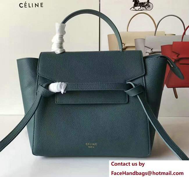 Celine Belt Tote Mini Bag in Original Clemence Leather Ice Green