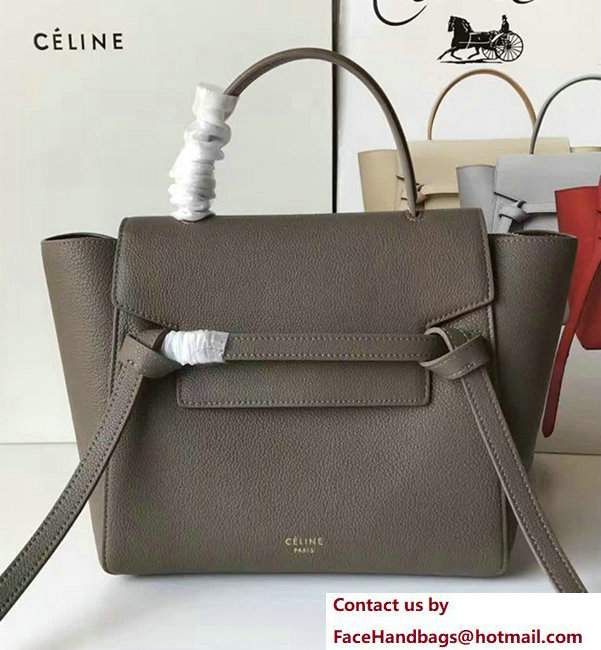 Celine Belt Tote Mini Bag in Original Clemence Leather Olive