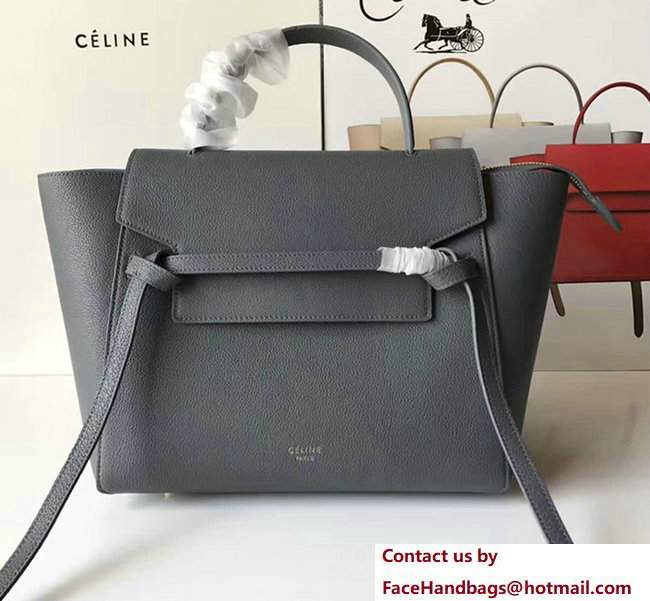 Celine Belt Tote Small Bag in Original Clemence Leather Dark Gary