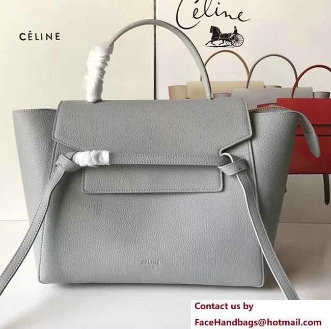 Celine Belt Tote Small Bag in Original Clemence Leather Grey