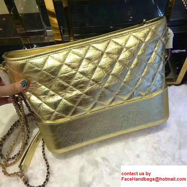 Chanel Gabrielle Medium Hobo Bag A91810 Gold 2017