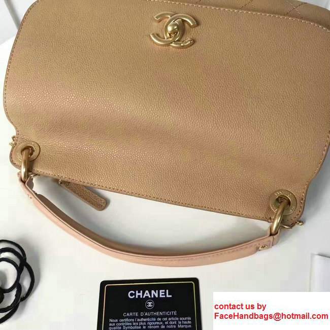 Chanel Grained Calfskin Small Flap Bag With Top Handle A93756 Beige 2017
