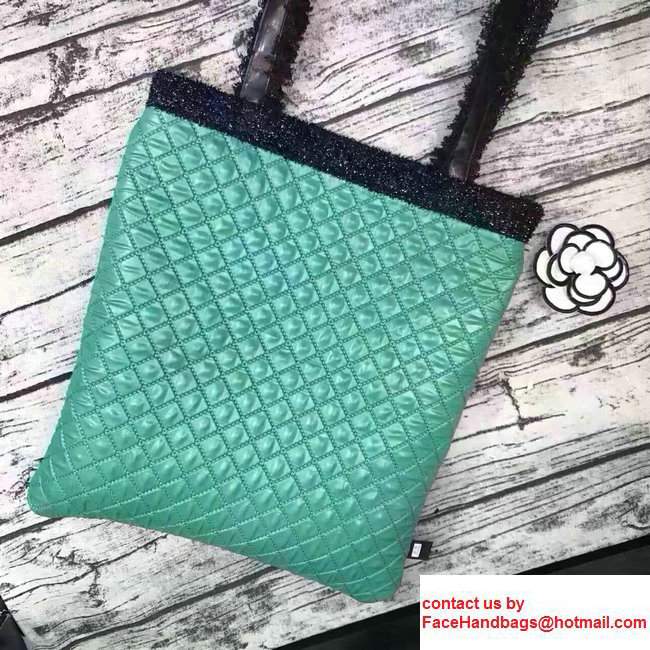 Chanel Tweed With Resin Green Robot Large Shopping Bag A94646 2017
