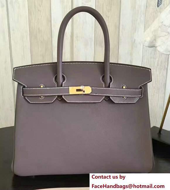 Hermes Birkin 30/35 Bag in Original Swift Leather Bag Etoupe