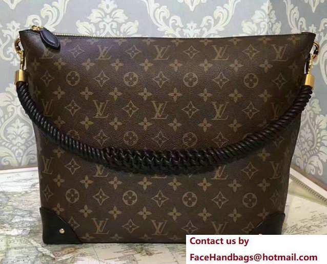 Louis Vuitton Monogram Canvas Triangle Softy With Braided Handle Tote Bag M44130 2017
