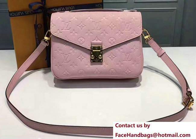Louis Vuitton Monogram Empreinte Leather Pochette Metis Flap Bag M44018 Pink 2017