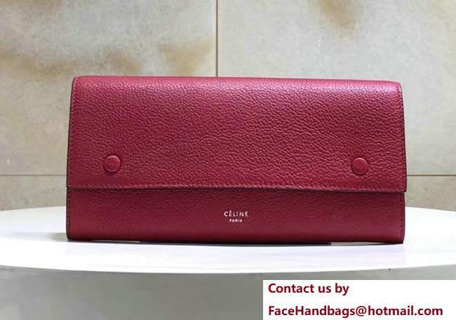 Celine Large Flap Multifunction Wallet 101673 Red/Beige