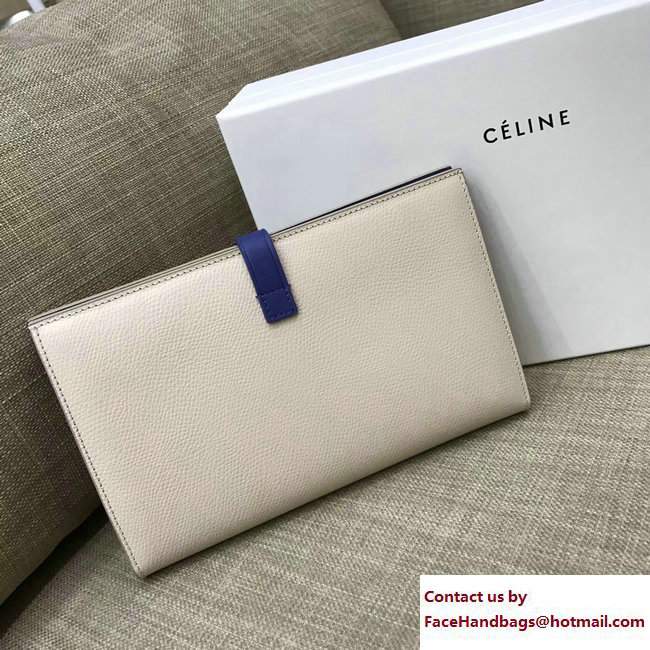 Celine Strap Large Multifunction Wallet 104873/104123 Beige/Blue - Click Image to Close