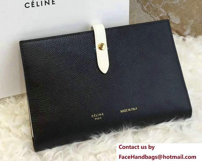 Celine Strap Large Multifunction Wallet 104873/104123 Black/White