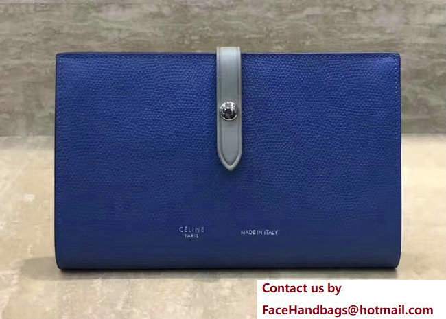 Celine Strap Large Multifunction Wallet 104873/104123 Blue/Gray