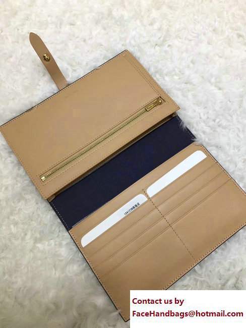 Celine Strap Large Multifunction Wallet 104873/104123 Navy Blue/Apricot - Click Image to Close